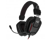 SVEN AP-G555MV, Gaming Headphones with microphone, 2*3.5 mm (3 pin) stereo mini-jack, Non-tangling cable with fabric braid, Volume control, Cable length: 2.2m, Black/Red